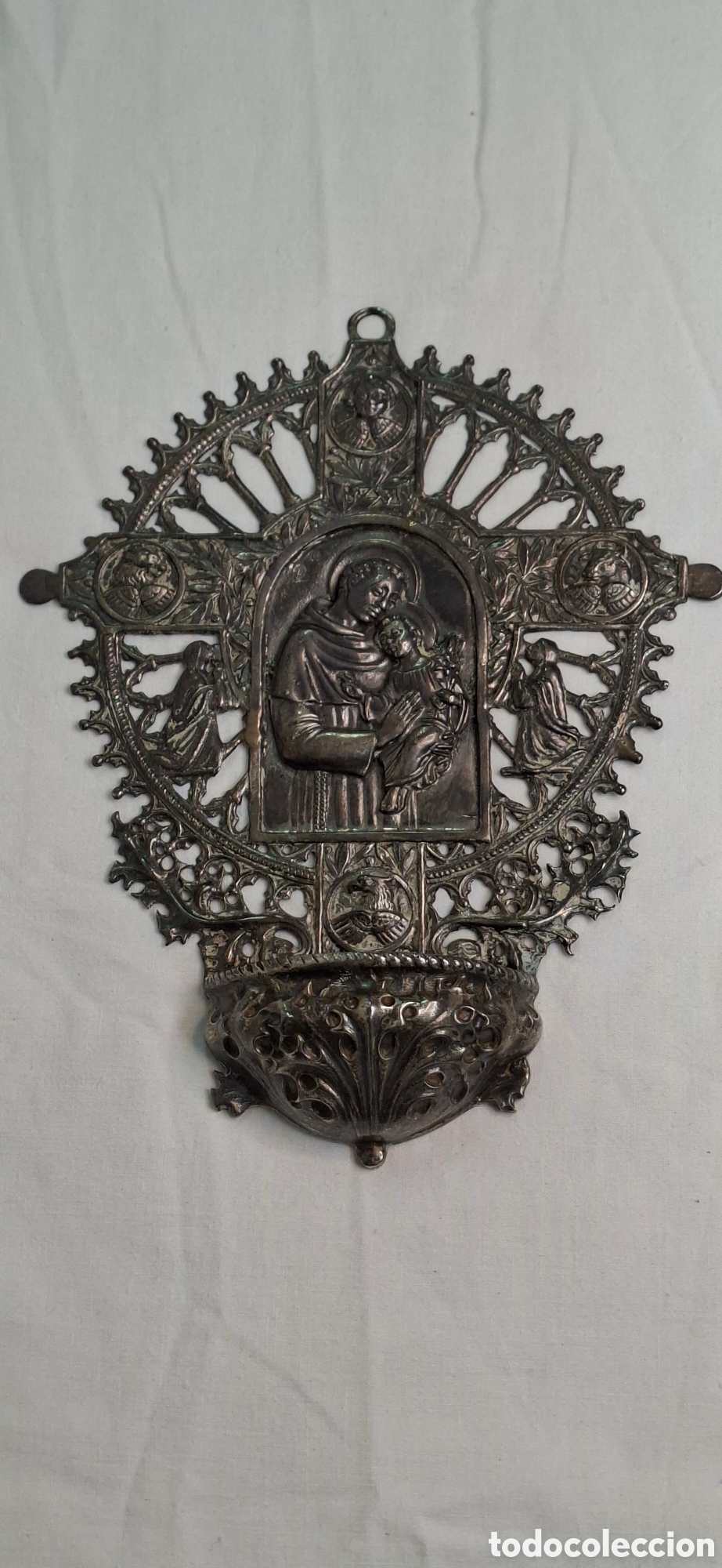 Antig&uuml;edades: Benditera de plata de ley Siglo XX - Foto 13