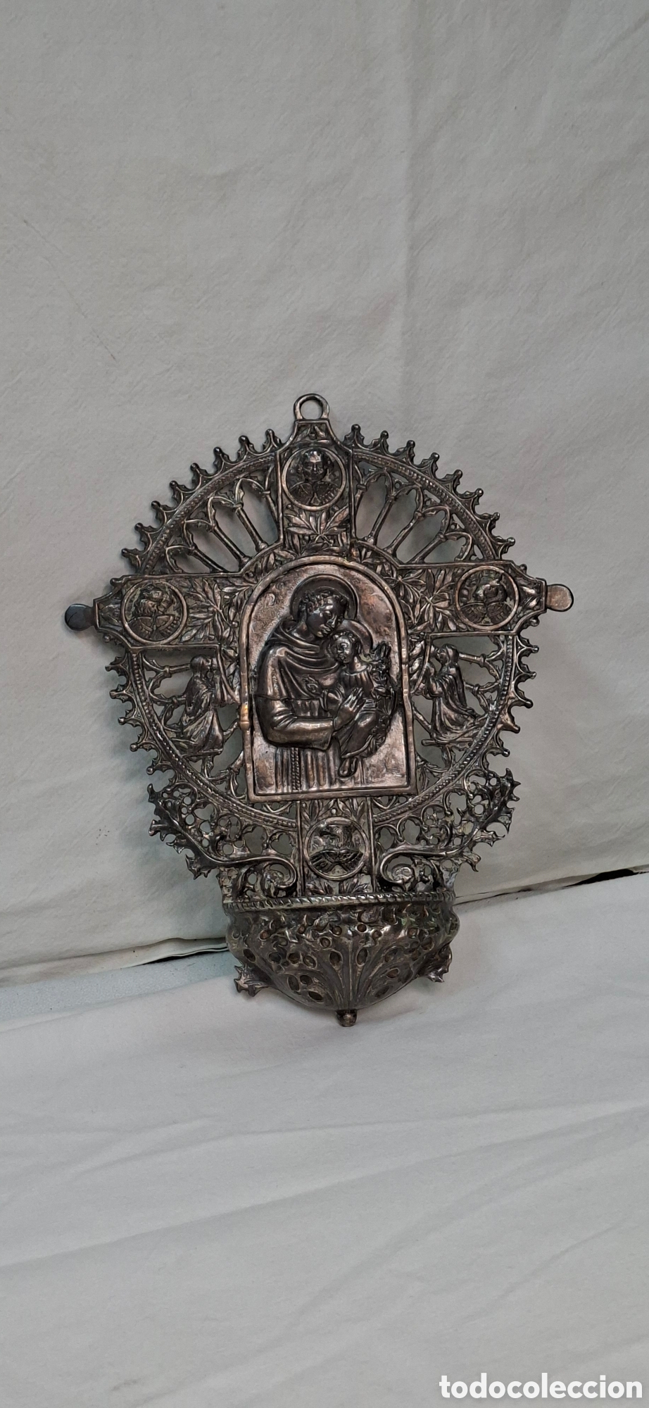 Antig&uuml;edades: Benditera de plata de ley Siglo XX - Foto 2