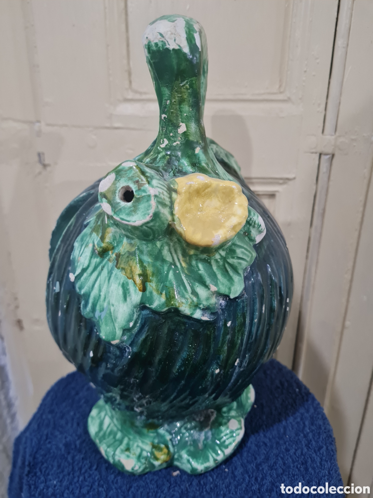 Antig&uuml;edades: Antiguo botijo valenciano con mel&oacute;n - Foto 4