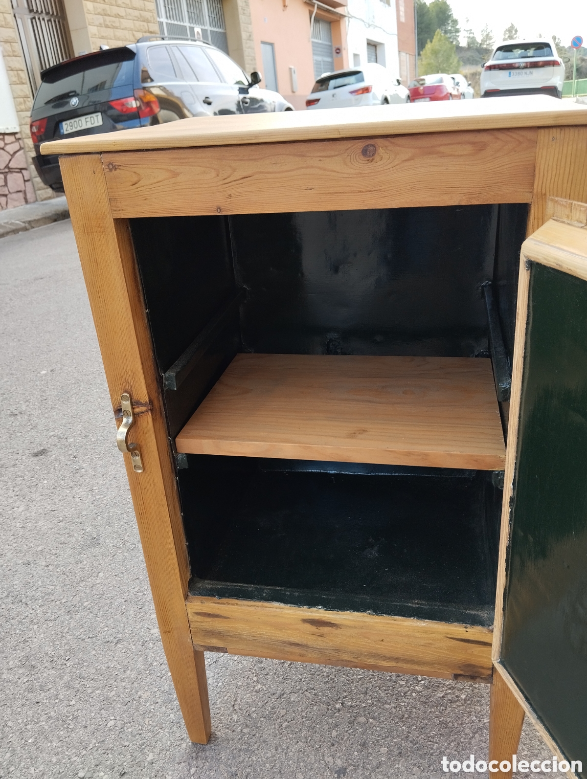 Antig&uuml;edades: Antigua nevera de madera - Foto 5