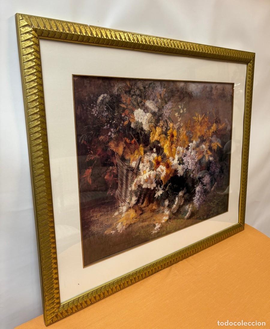 Antig&uuml;edades: L&aacute;mina Floral Enmarcada - Foto 5