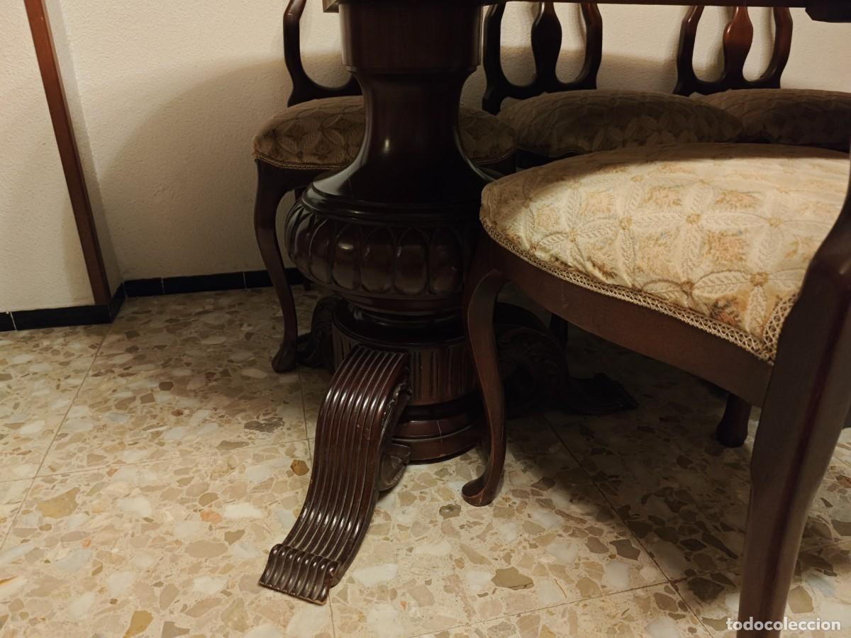 Antig&uuml;edades: Mesa Grande Ovalada Caoba+ Sillas 6 - Foto 3