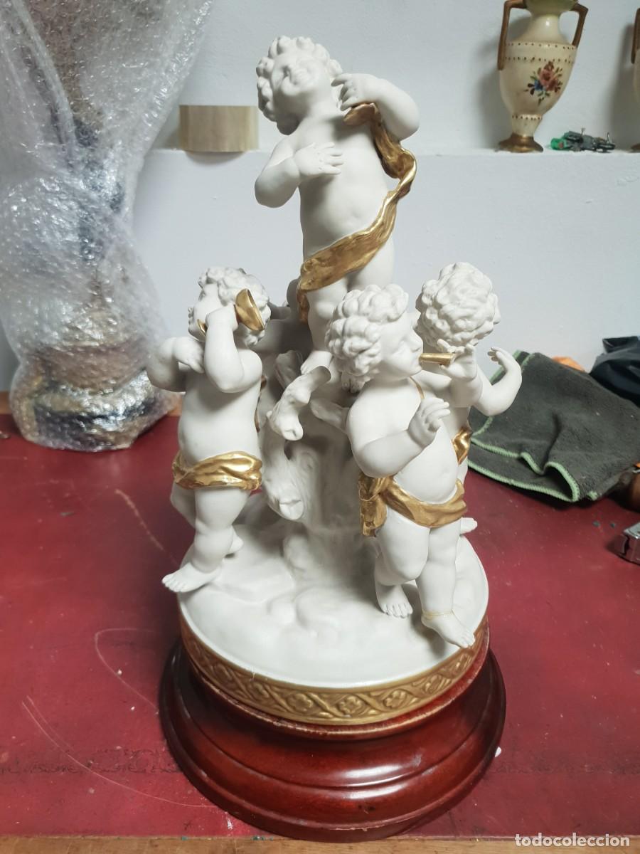 Antig&uuml;edades: Figura porcelana con querubines MS - Foto 1