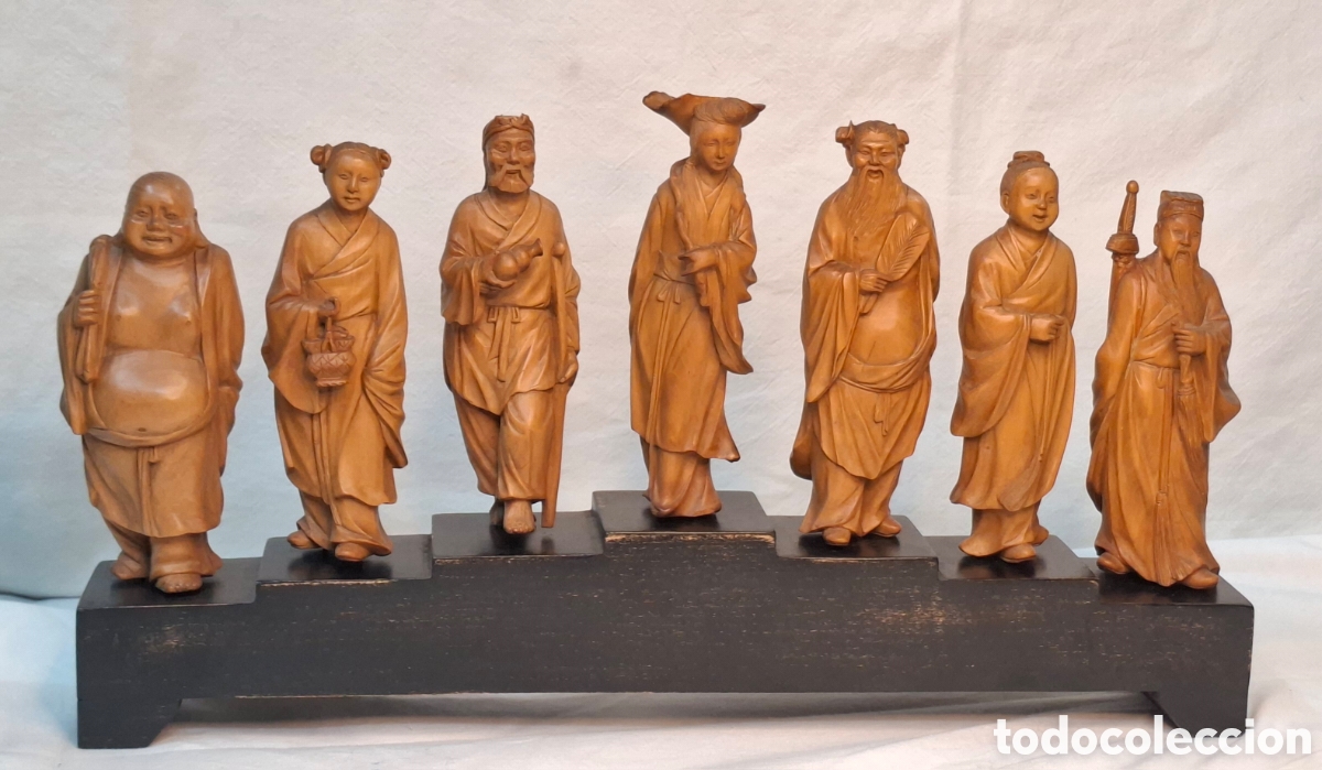 Antig&uuml;edades: 7 Sabios Chinos Talla - Foto 1