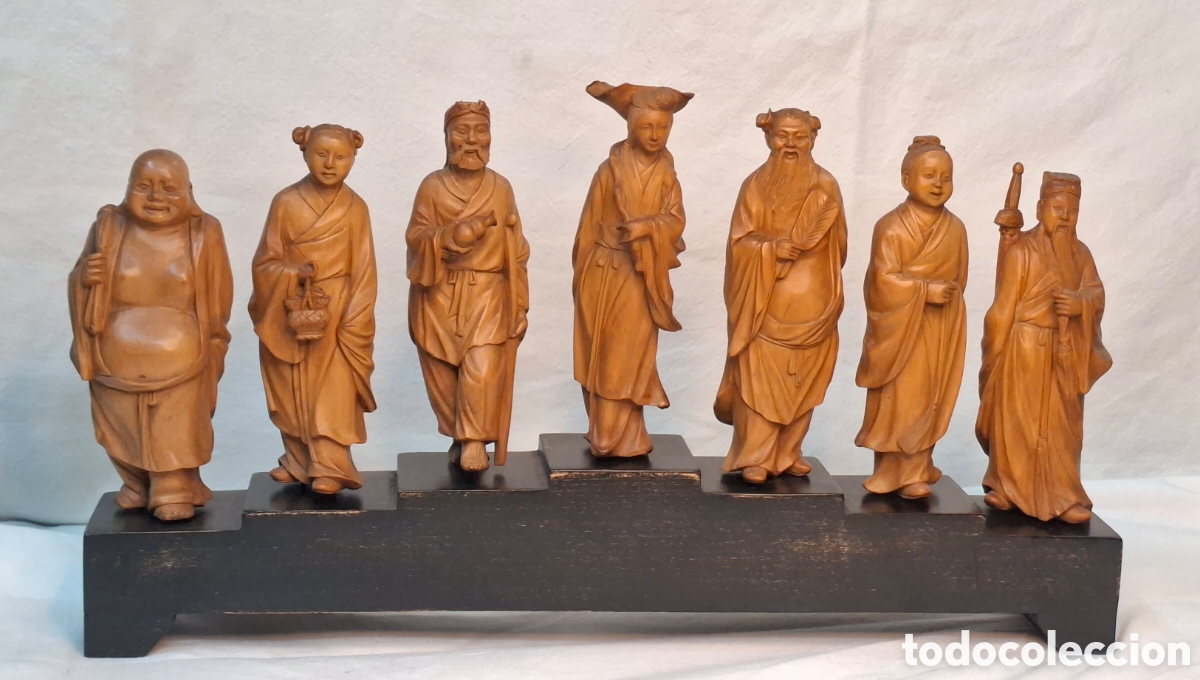 Antig&uuml;edades: 7 Sabios Chinos Talla - Foto 7