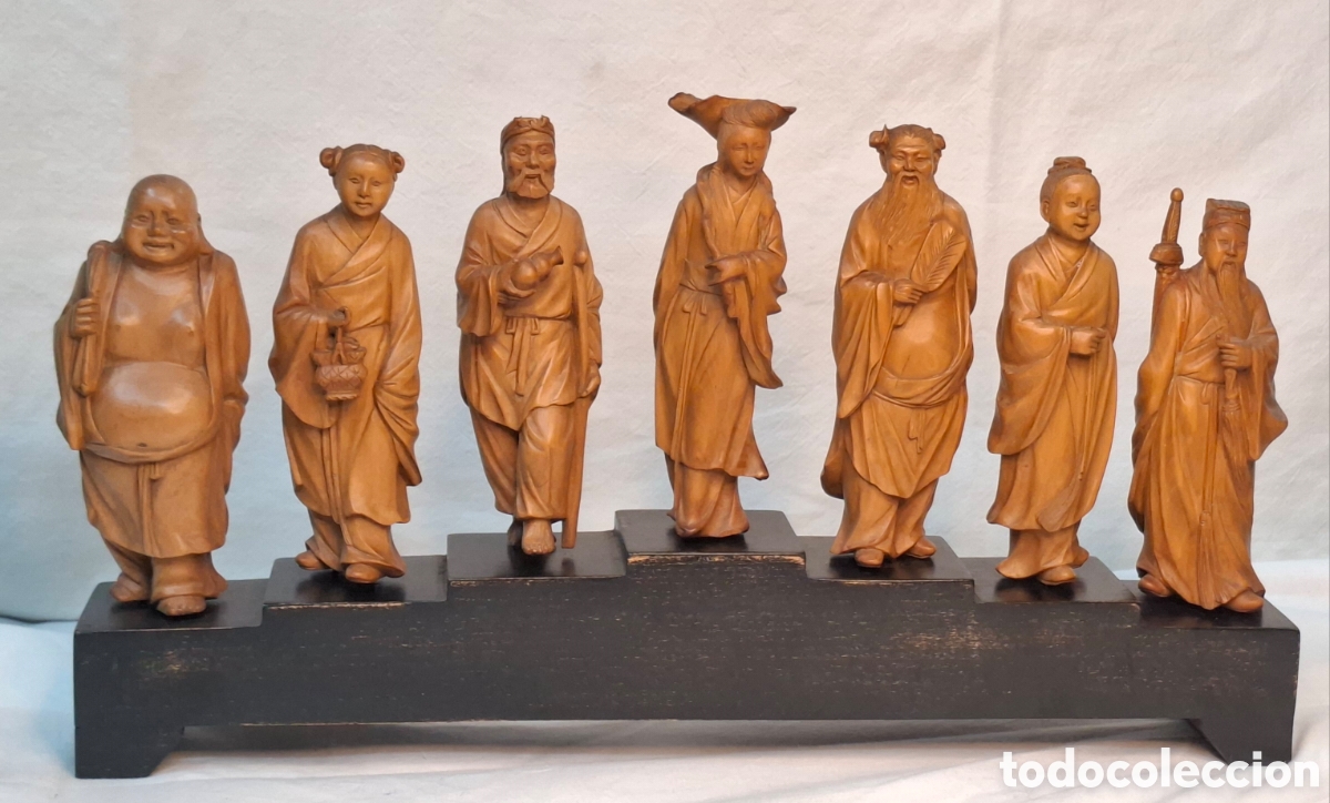 Antig&uuml;edades: 7 Sabios Chinos Talla - Foto 9