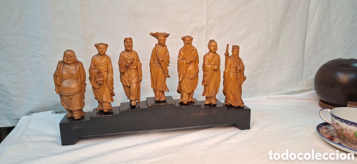 Antig&uuml;edades: 7 Sabios Chinos Talla - Foto 2
