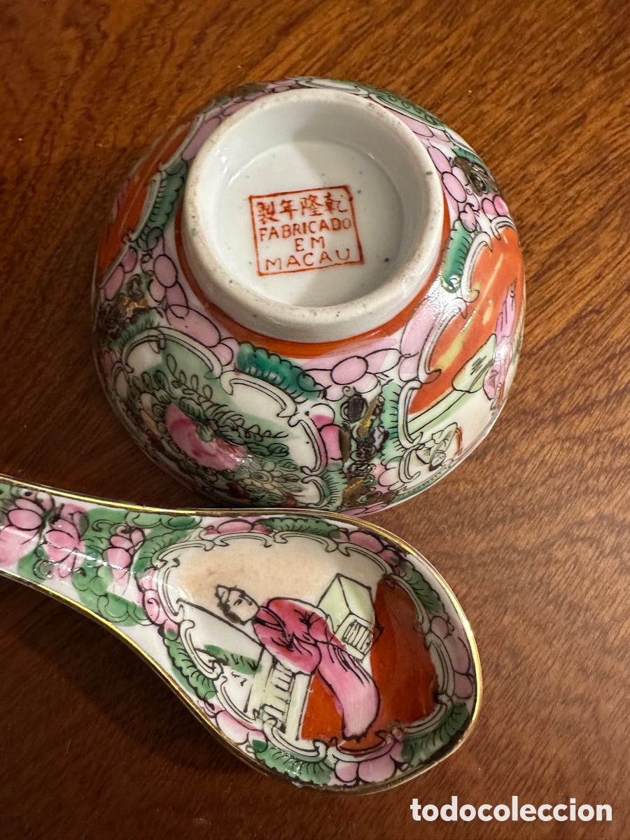 Antig&uuml;edades: Cuenco + cuchara porcelana MACAO - Foto 5