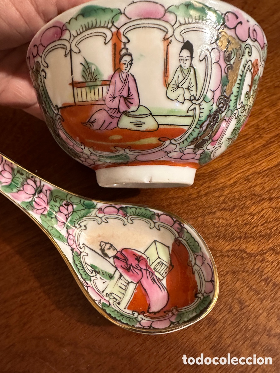 Antig&uuml;edades: Cuenco + cuchara porcelana MACAO - Foto 6