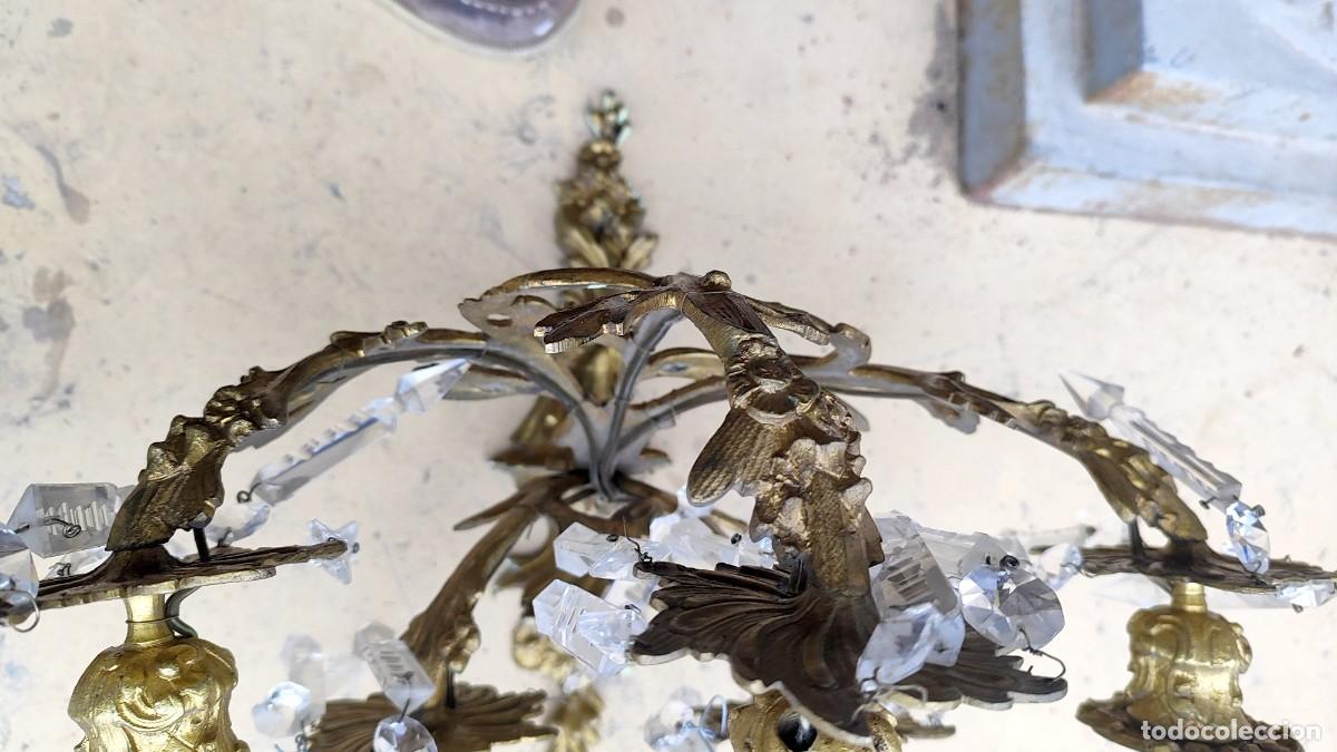 Antig&uuml;edades: Pareja de apliques de pared en bronce con 5 luces - Foto 11