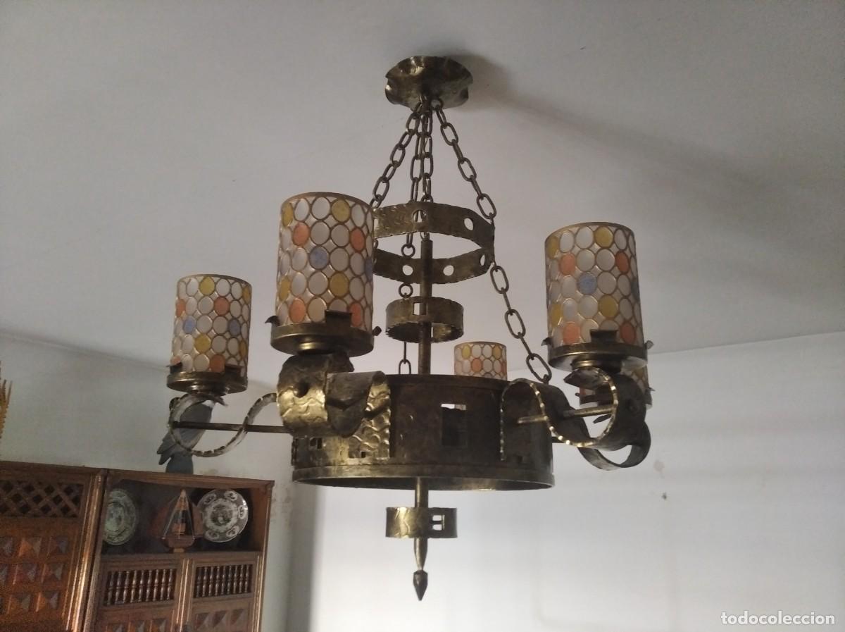 Antig&uuml;edades: L&aacute;mpara r&uacute;stica de forja - Foto 1