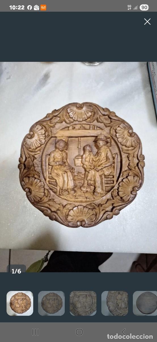 Antig&uuml;edades: C51 - plato de madera tallado a mano. - Foto 2