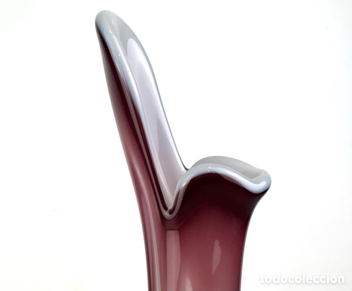 Antig&uuml;edades: JARR&Oacute;N DE CRISTAL DE MURANO CON BASE DE PLATA - 39 CM - Foto 5