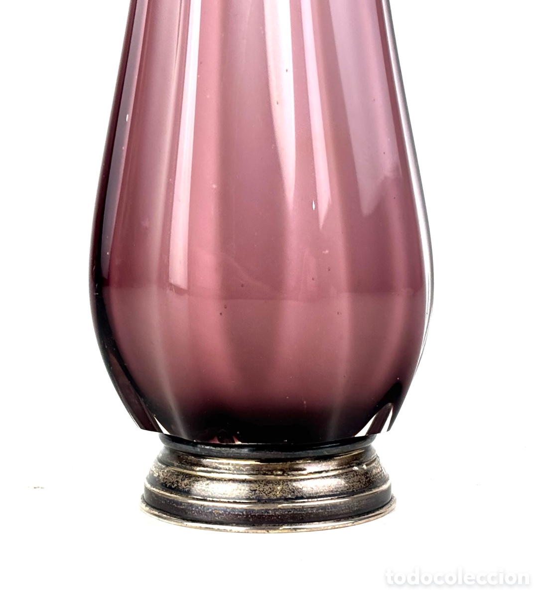 Antig&uuml;edades: JARR&Oacute;N DE CRISTAL DE MURANO CON BASE DE PLATA - 39 CM - Foto 7