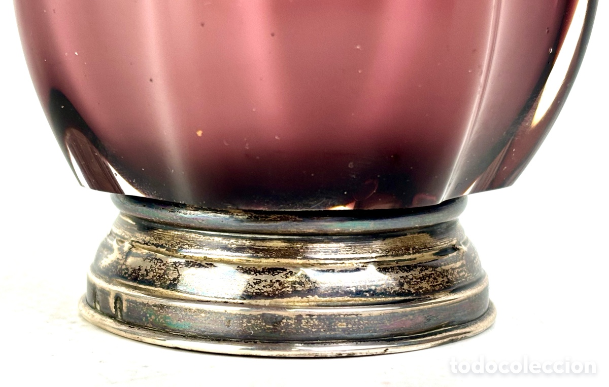 Antig&uuml;edades: JARR&Oacute;N DE CRISTAL DE MURANO CON BASE DE PLATA - 39 CM - Foto 9