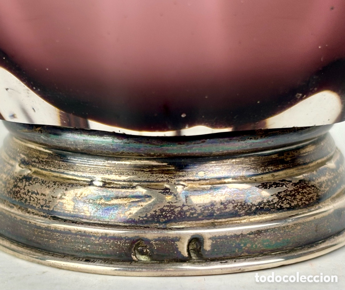 Antig&uuml;edades: JARR&Oacute;N DE CRISTAL DE MURANO CON BASE DE PLATA - 39 CM - Foto 10
