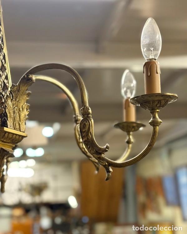 Antig&uuml;edades: L&aacute;mpara Ara&ntilde;a de Bronce - Foto 2
