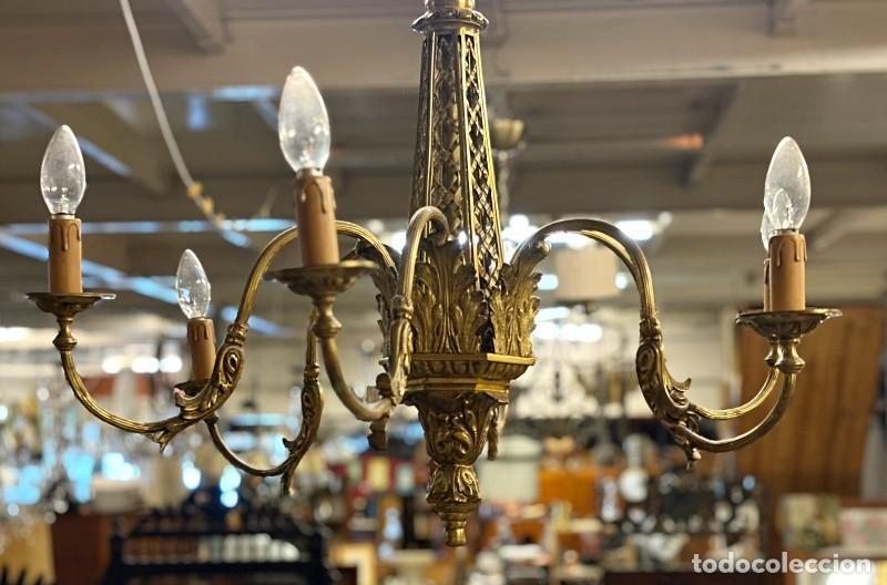 Antig&uuml;edades: L&aacute;mpara Ara&ntilde;a de Bronce - Foto 3