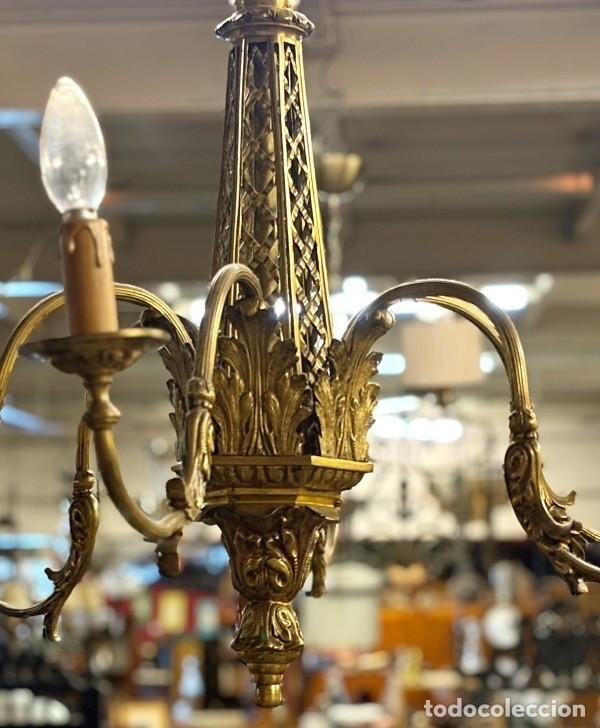 Antig&uuml;edades: L&aacute;mpara Ara&ntilde;a de Bronce - Foto 4