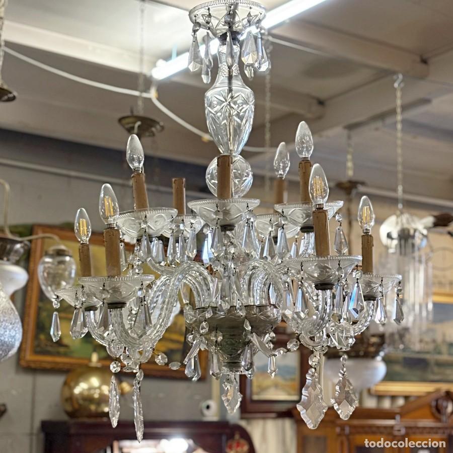 Antig&uuml;edades: L&aacute;mpara de Techo de Cristal - Foto 1