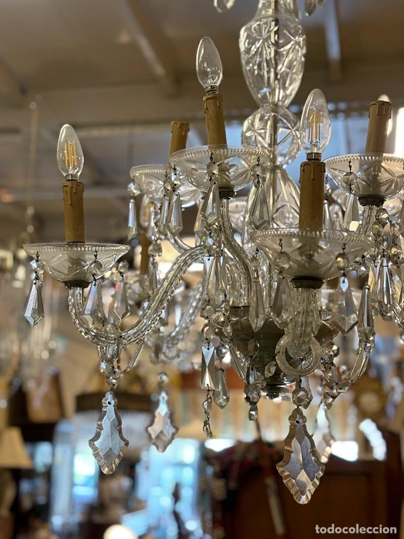 Antig&uuml;edades: L&aacute;mpara de Techo de Cristal - Foto 5