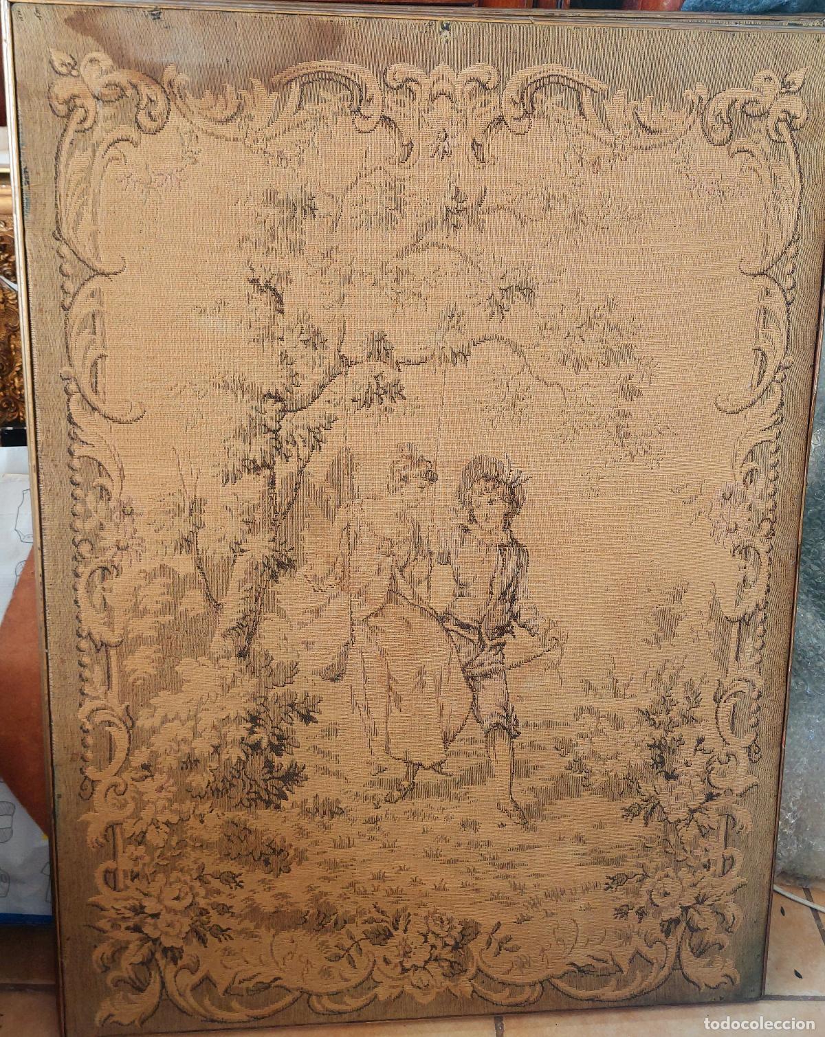Antig&uuml;edades: Antiguo tapiz franc&eacute;s enmarcado - Foto 1