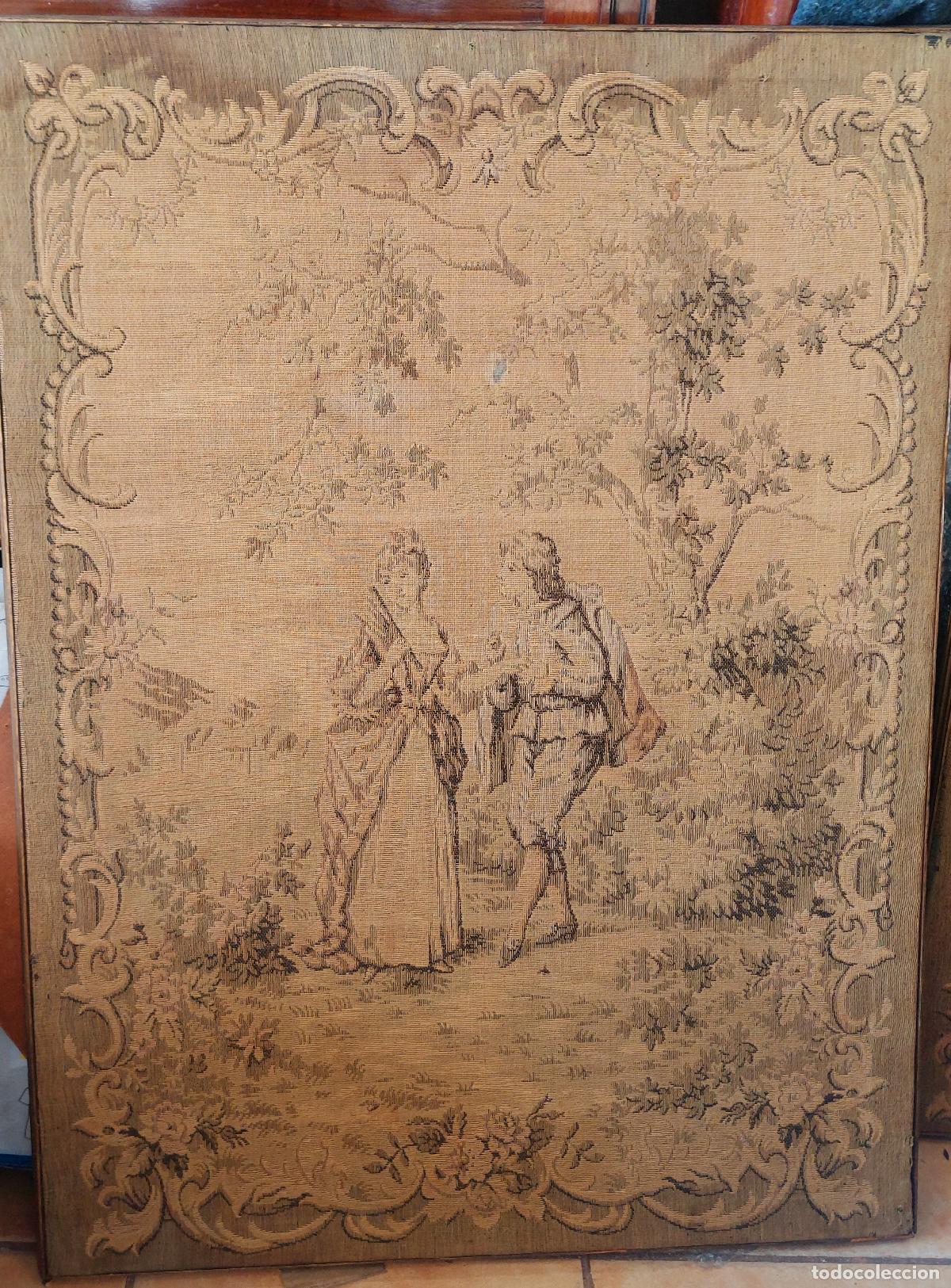 Antig&uuml;edades: Antiguo tapiz franc&eacute;s enmarcado - Foto 1