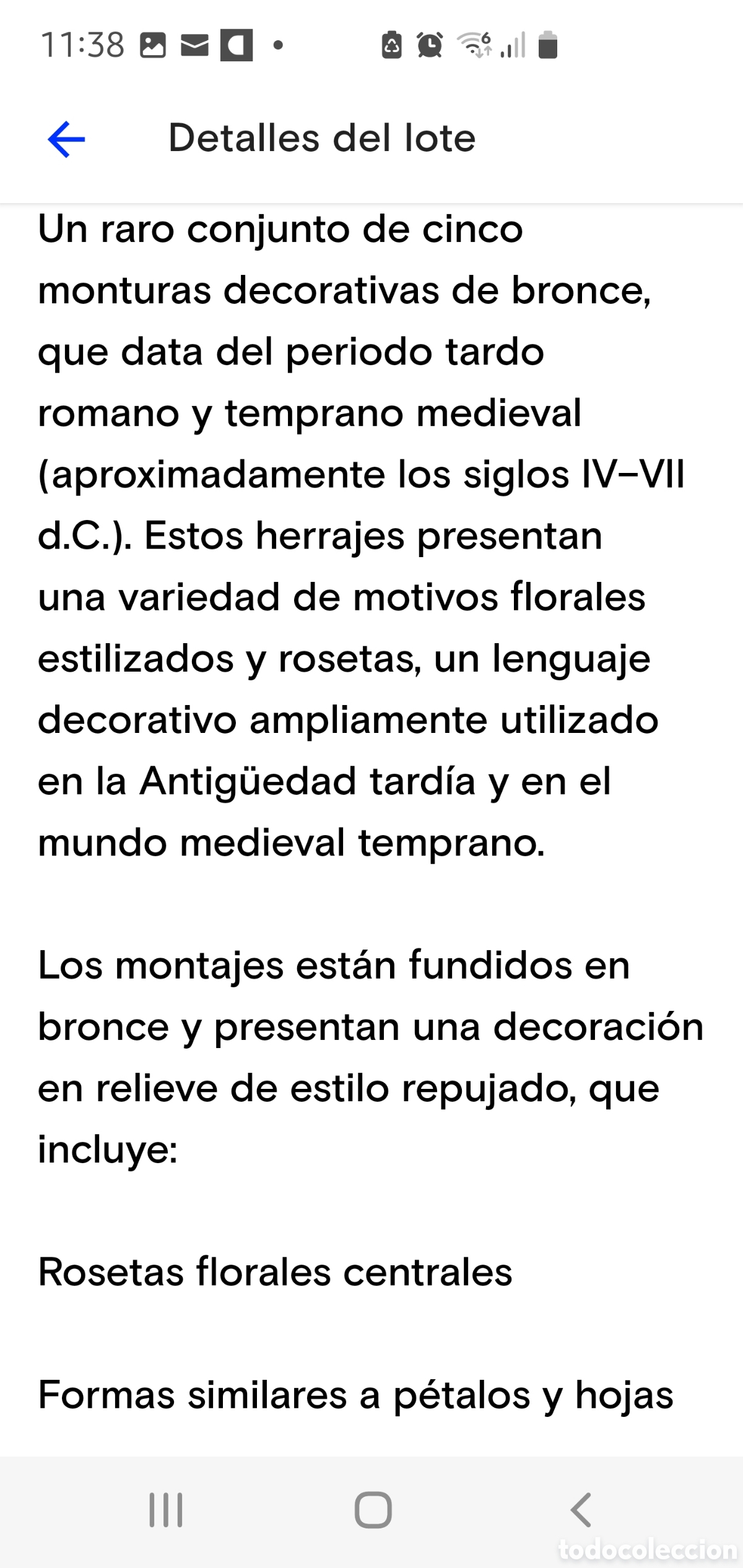 Antig&uuml;edades: Montura en bronce romanas para hebilla - Foto 4