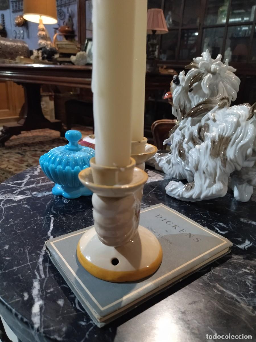 Antig&uuml;edades: Candelabro de cer&aacute;mica vintage - Foto 7