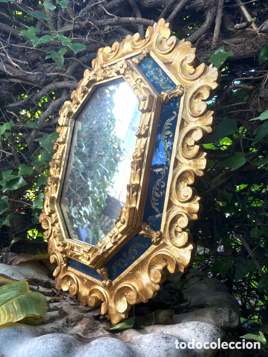 Antig&uuml;edades: ESPEJO ANTIGUO MADERA DORADA TALLADA - Foto 2