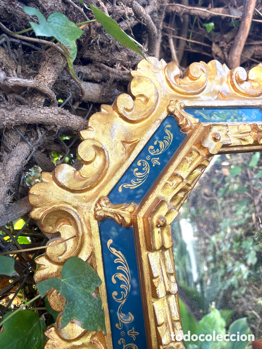 Antig&uuml;edades: ESPEJO ANTIGUO MADERA DORADA TALLADA - Foto 4