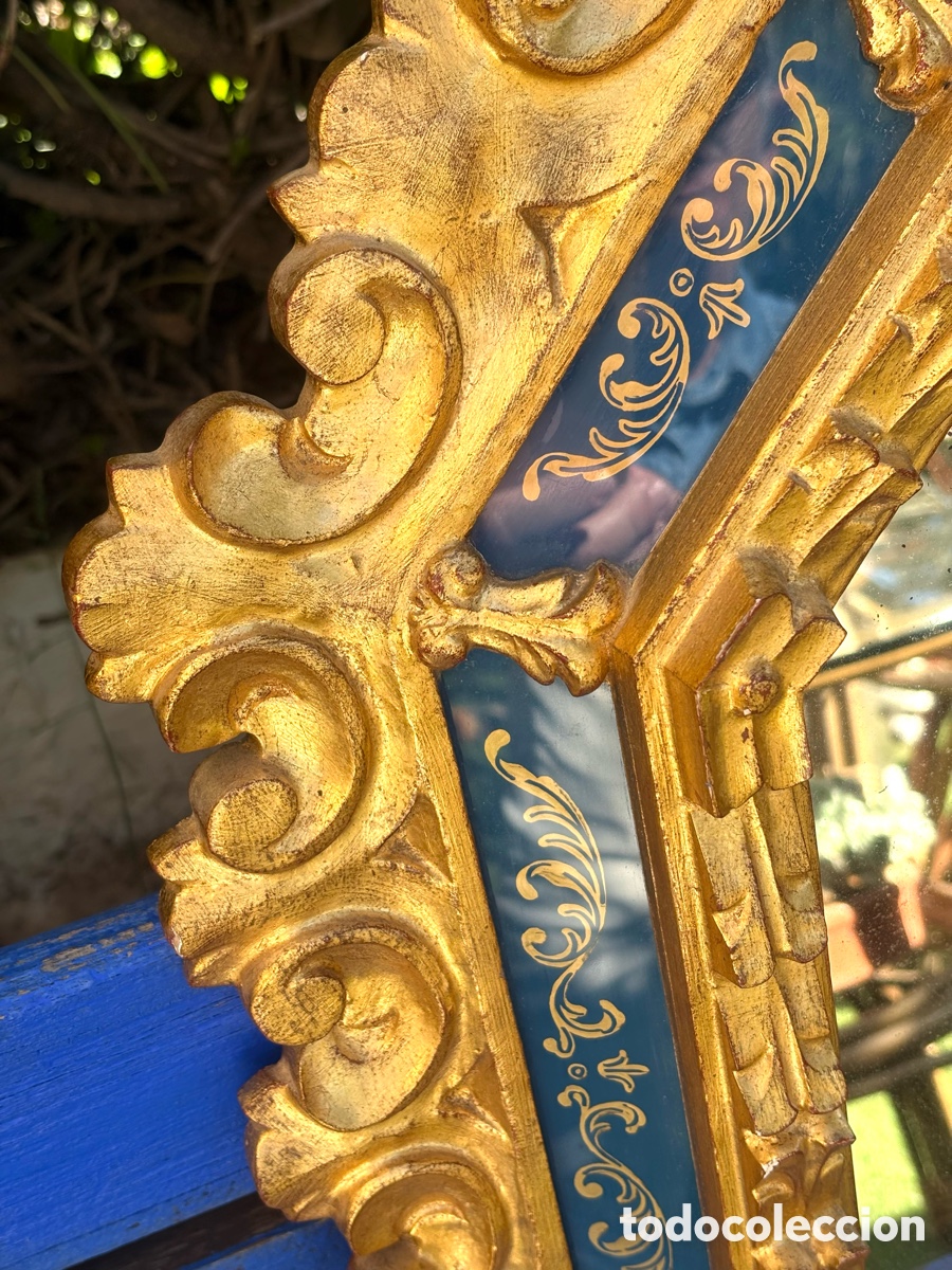Antig&uuml;edades: ESPEJO ANTIGUO MADERA DORADA TALLADA - Foto 5