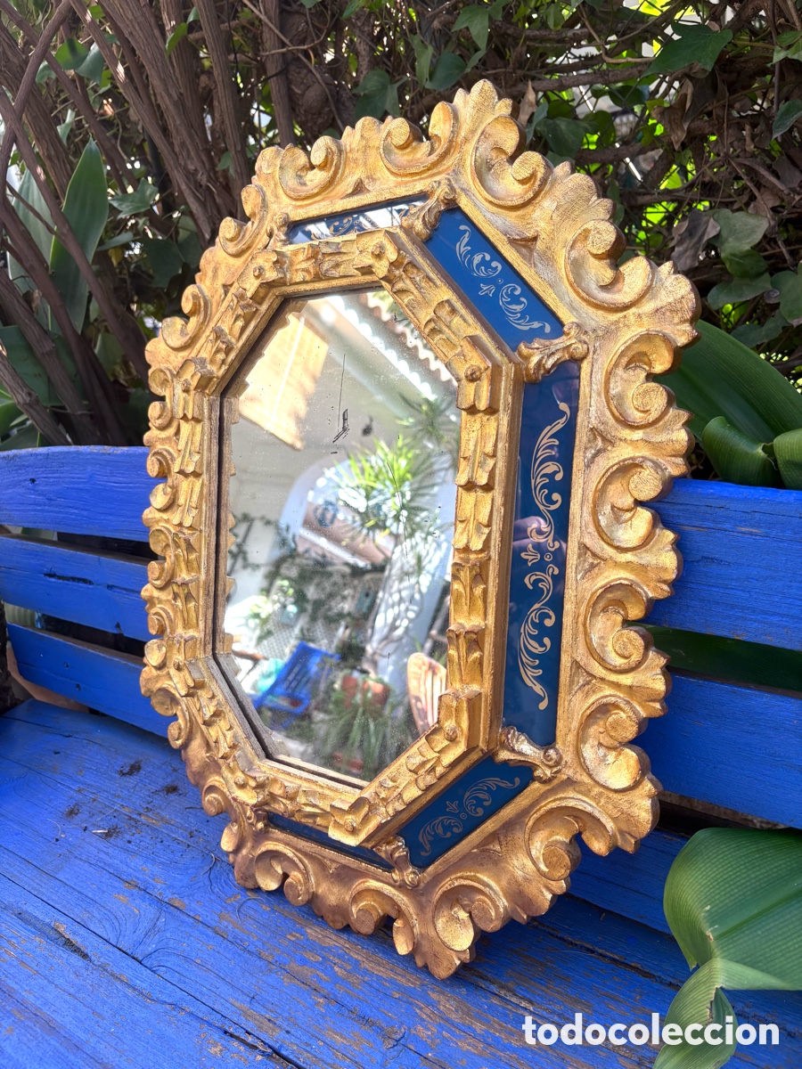 Antig&uuml;edades: ESPEJO ANTIGUO MADERA DORADA TALLADA - Foto 8