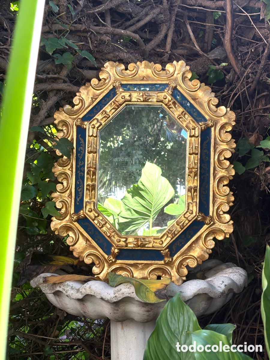 Antig&uuml;edades: ESPEJO ANTIGUO MADERA DORADA TALLADA - Foto 1