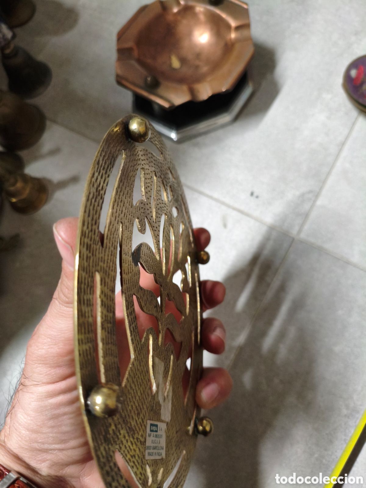 Antig&uuml;edades: Tabla cocina bronze india - Foto 4