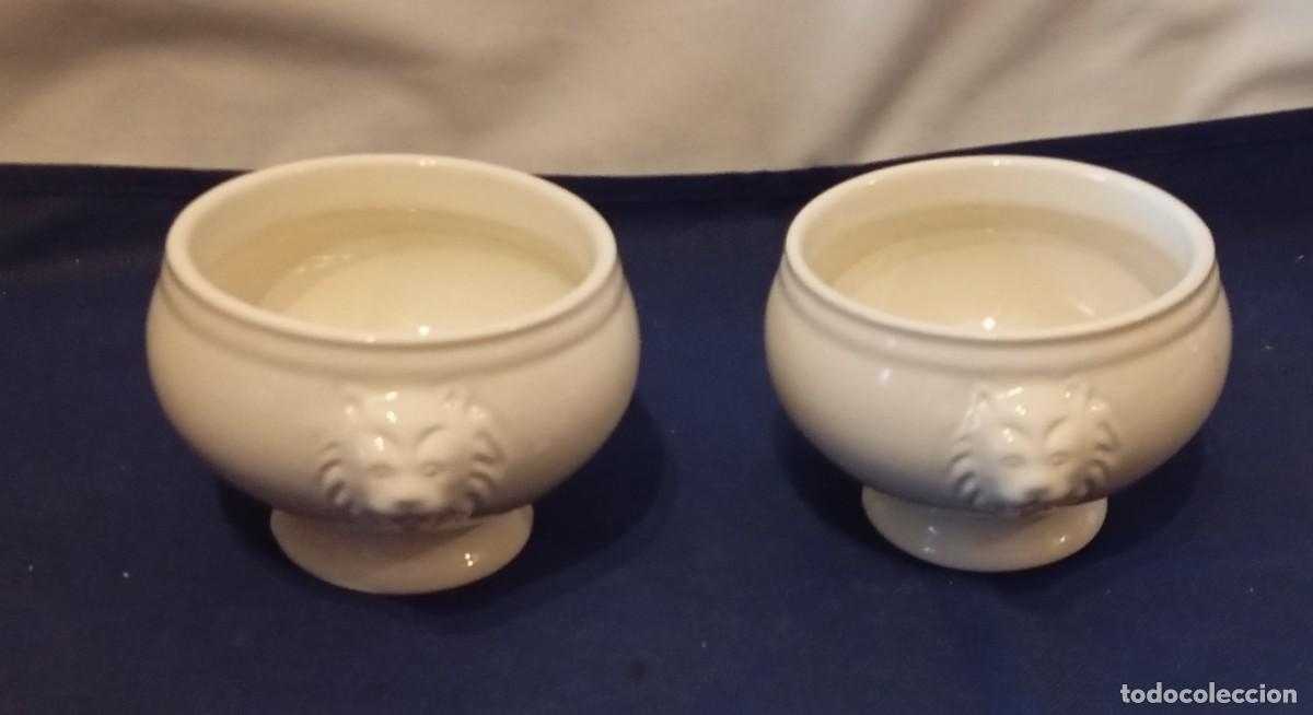 Antig&uuml;edades: 2 Cuencos Sopa Cabeza Le&oacute;n - Foto 1