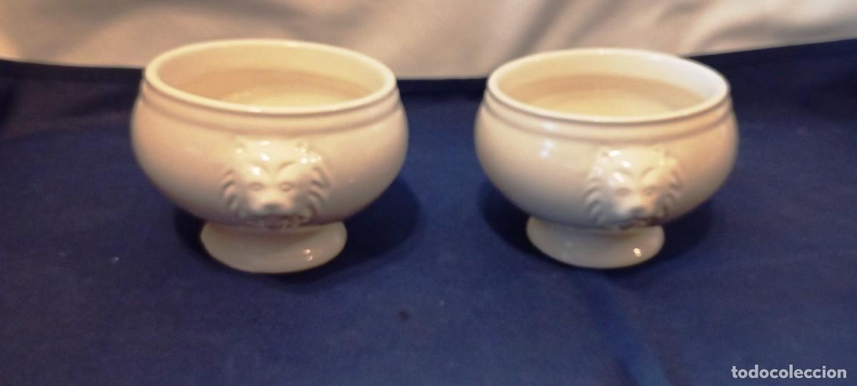 Antig&uuml;edades: 2 Cuencos Sopa Cabeza Le&oacute;n - Foto 2