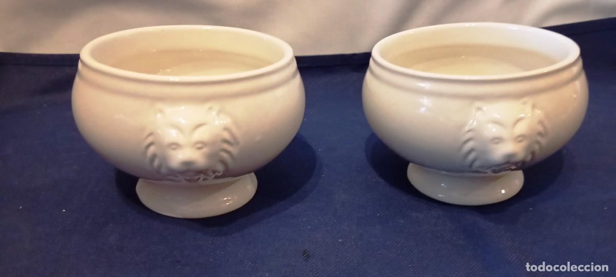 Antig&uuml;edades: 2 Cuencos Sopa Cabeza Le&oacute;n - Foto 3