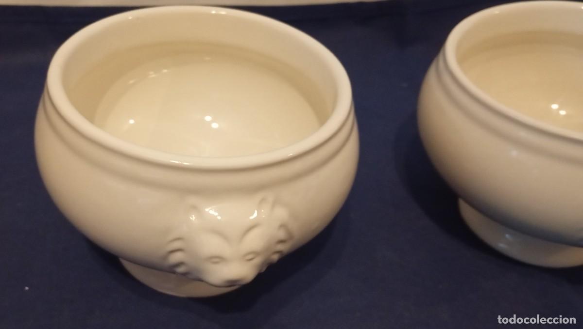 Antig&uuml;edades: 2 Cuencos Sopa Cabeza Le&oacute;n - Foto 5
