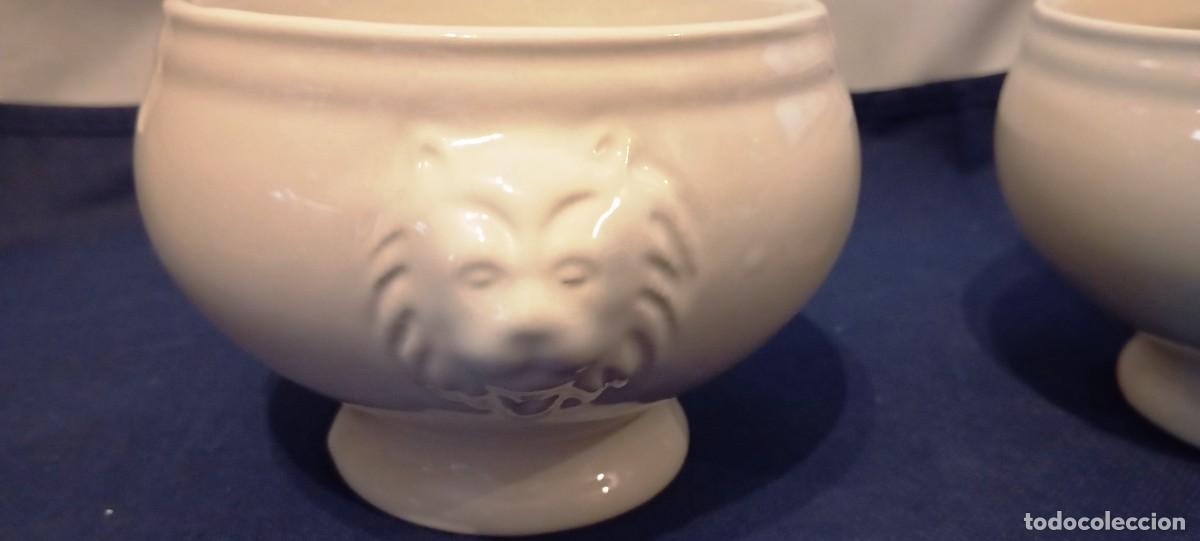Antig&uuml;edades: 2 Cuencos Sopa Cabeza Le&oacute;n - Foto 6