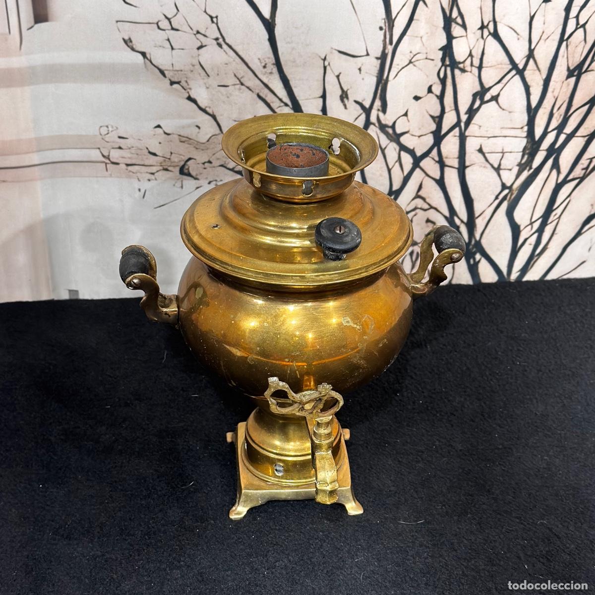 Antig&uuml;edades: Antiguo Samovar de lat&oacute;n - Foto 2
