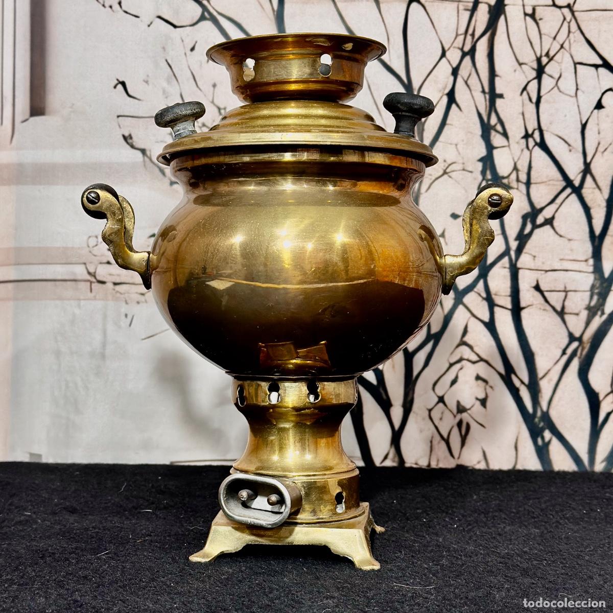 Antig&uuml;edades: Antiguo Samovar de lat&oacute;n - Foto 4