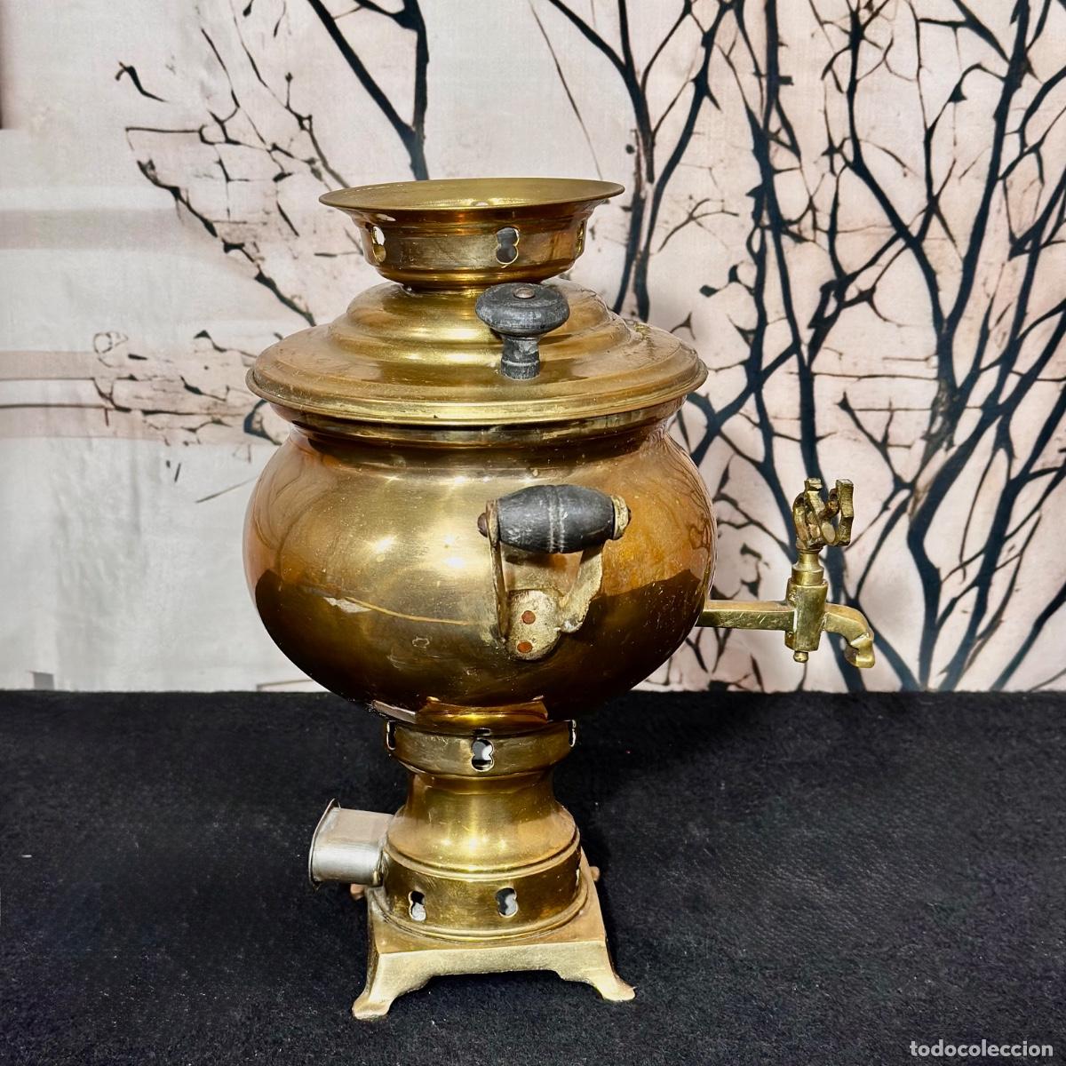 Antig&uuml;edades: Antiguo Samovar de lat&oacute;n - Foto 5