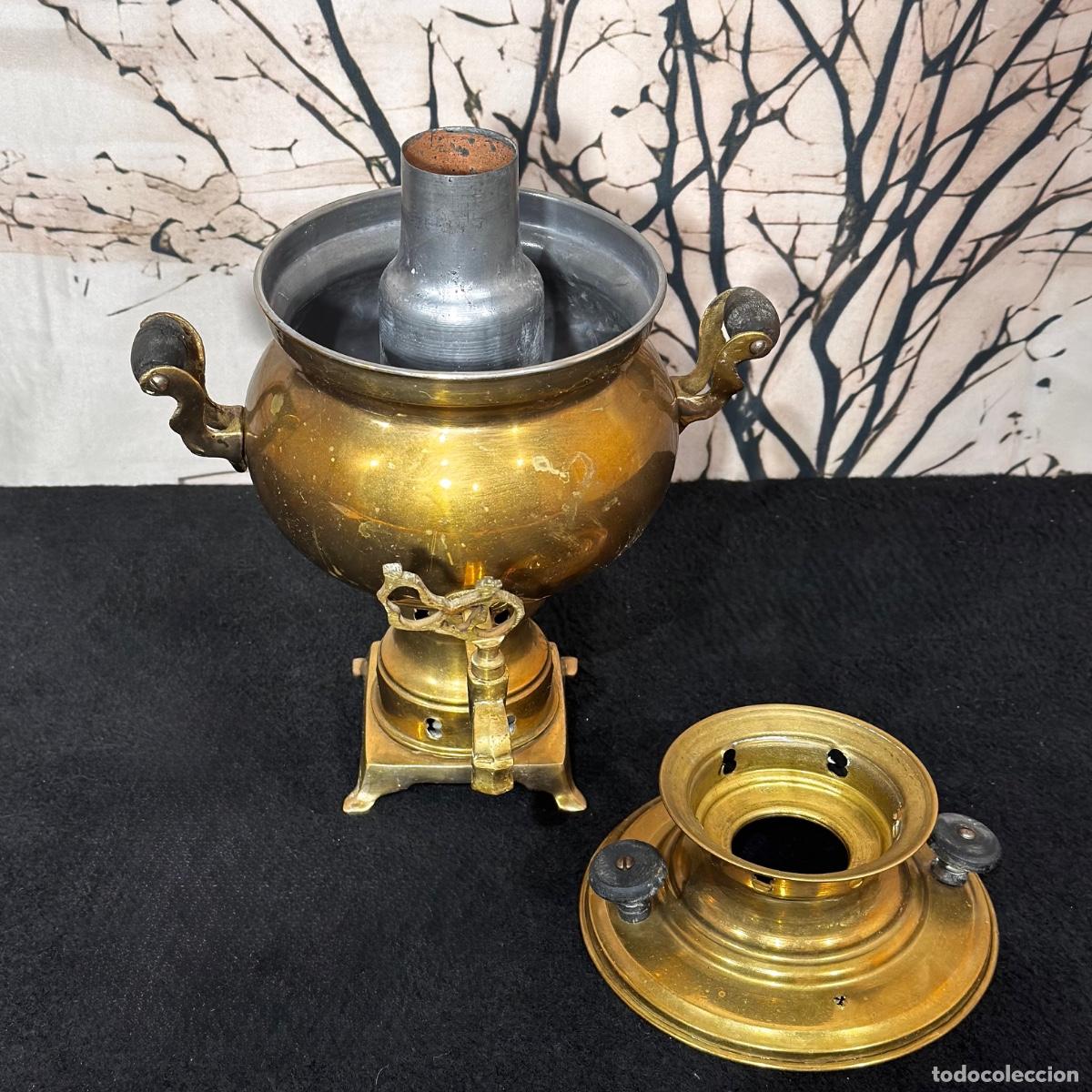 Antig&uuml;edades: Antiguo Samovar de lat&oacute;n - Foto 6