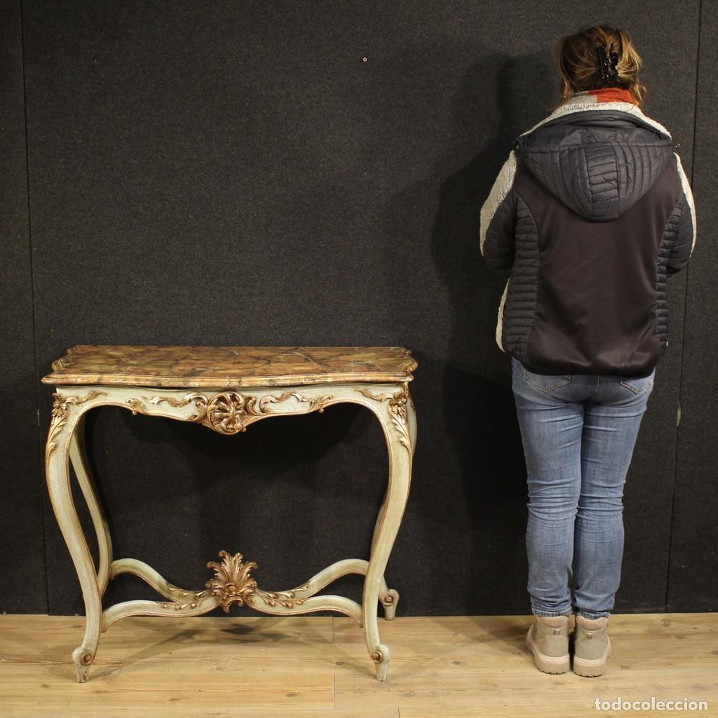 Antig&uuml;edades: Consola francesa lacada de estilo Luis XV - Foto 2