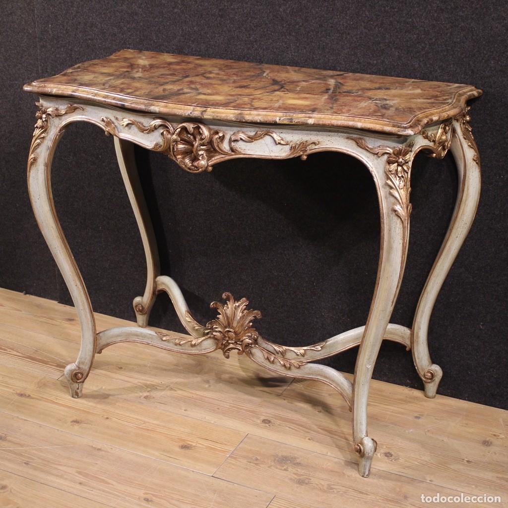 Antig&uuml;edades: Consola francesa lacada de estilo Luis XV - Foto 12
