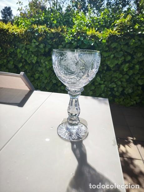 Antig&uuml;edades: Elegante cop&oacute;n grande de cristal tallado