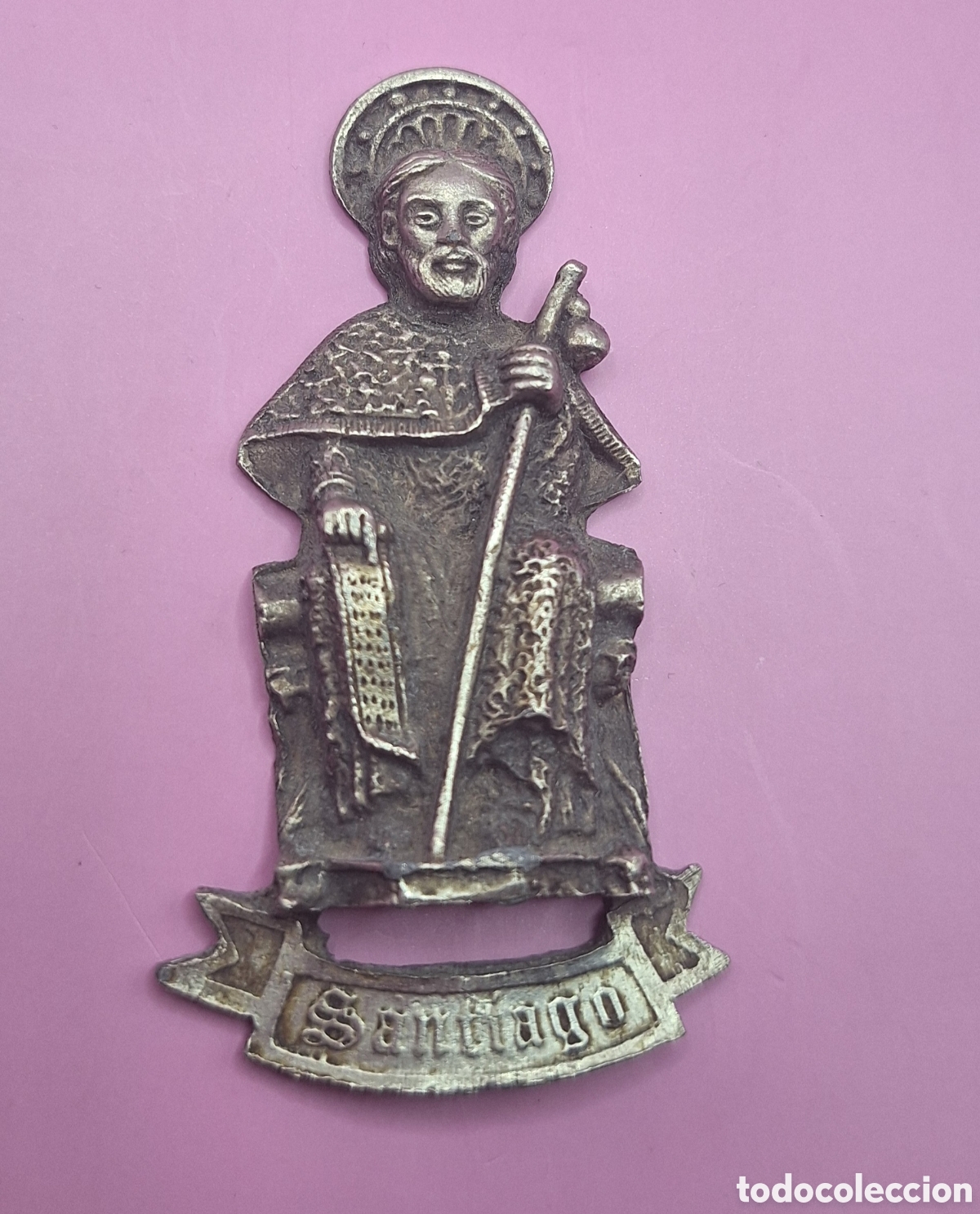 Antig&uuml;edades: Placa Religiosa del Ap&oacute;stol Santiago - Foto 2