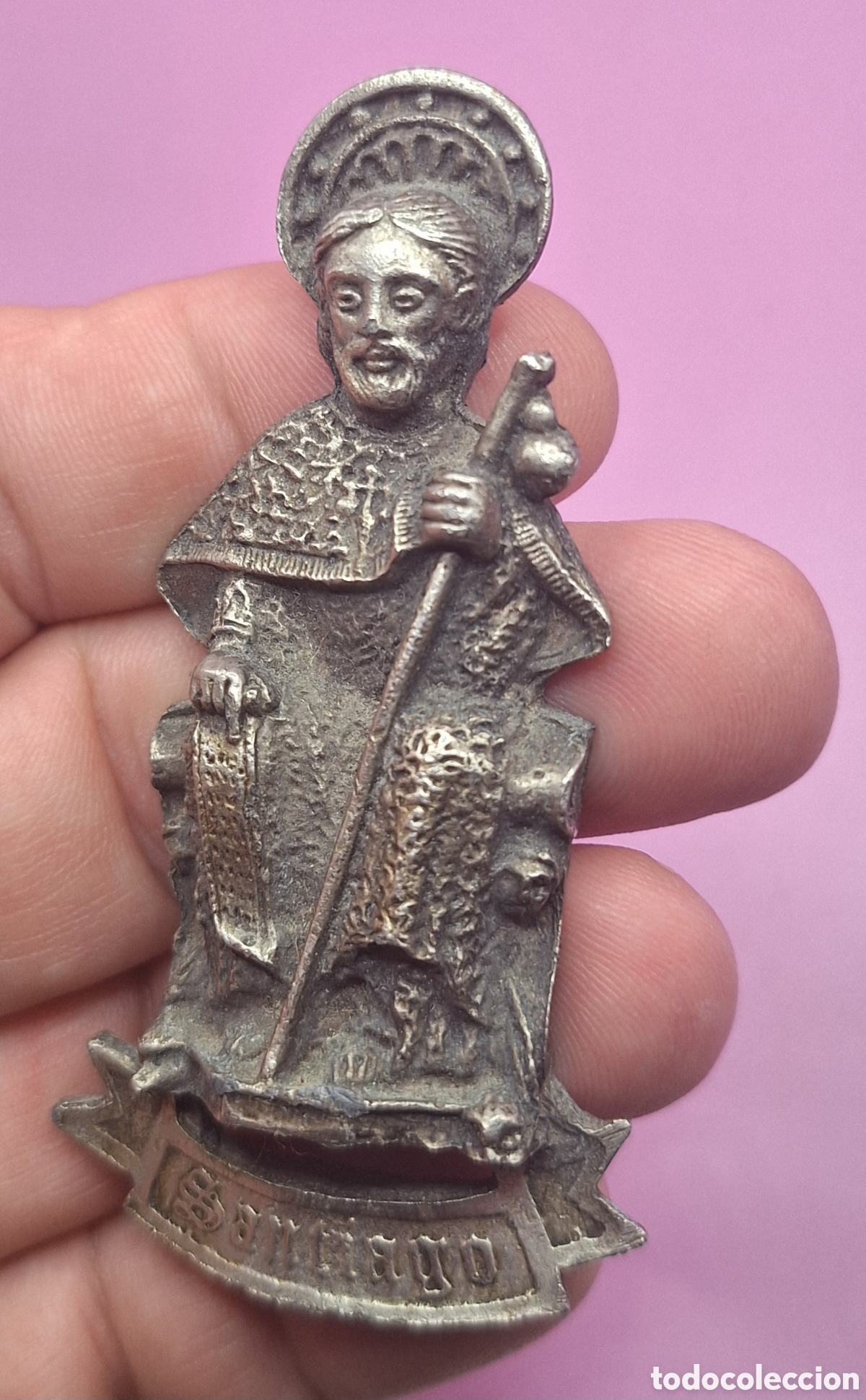 Antig&uuml;edades: Placa Religiosa del Ap&oacute;stol Santiago - Foto 4