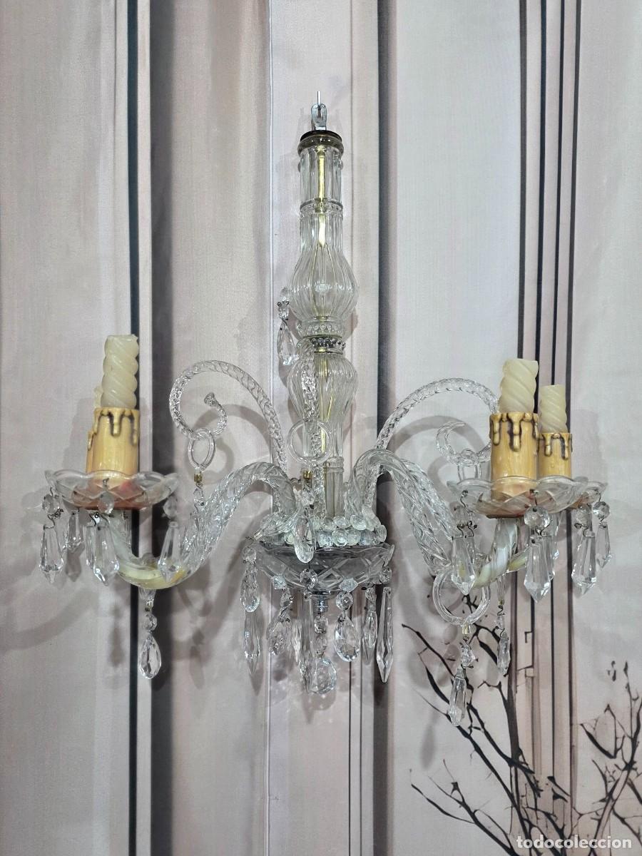 Antig&uuml;edades: Aplique de pared en cristal tipo ara&ntilde;a - Foto 1